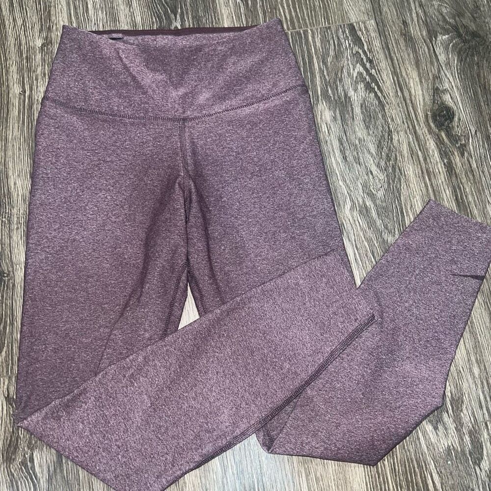 Nike Leggings Women's Burgundy Dri Fit Ten Less Yoga Heather Ankle Ladies